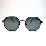 Octagonal Metal Frame Sunglasses - Black